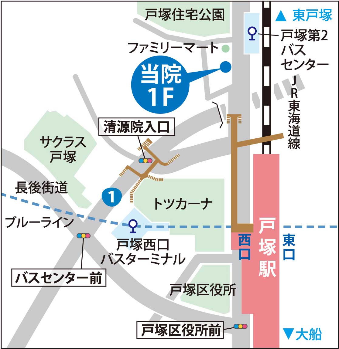 戸塚耳鼻科地図